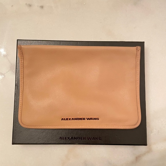 ALEXANDER WANG camel leather clutch